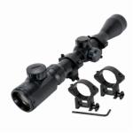 Depox Airsoft távcső szett és tartógyűrűk, TRIMEX PRO 3-9x40 EG, világított keresőháló, változtatható nagyítás 3-9x, 40 mm, 32 cm (0314)