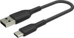 Belkin Cablu USB 2.0 Braided USB-C Mascul - USB-A 15W Negru 0.15m CAB002bt0MBK (CAB002bt0MBK)