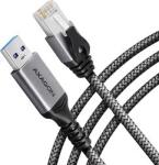 AXAGON Adaptor retea ADE-AM50, USB la Gigabit Ethernet RJ-45, cu cablu CAT6 integrat, 5 m, Gri (ADE-AM50) - cel