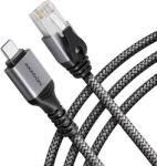 AXAGON Adaptor retea ADE-CM50, USB-C la Gigabit Ethernet RJ-45, cu cablu CAT6 integrat, 5 m, Gri (ADE-CM50) - cel