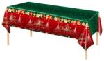 Leski Ünnepi Asztalterítő, Leski, Téglalap Alakú, Merry Christmas Mintával, Karácsonyi Téma, Vízálló, PVC, 137 x 274 cm, Piros/Zöld (132640)