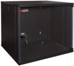 WP Fali Rack Szekrény, WP, WPN-RWA-09606-B, 9U kapacitás, 19", Fekete, 445x540x600mm (WPN-RWA-09606-B)