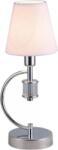 COSMOLIGHT Veioză Liverpool T01193CH-WH, 1xE14, corp cromat cu detalii transparente, abajur alb (COST01193CH-WH)