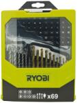 RYOBI Set accesorii pentru gaurit si insurubat RYOBI RAK69MIX, 69 piese, includere bormasini si bituri (72023410) Burghiu