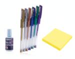 Kunst SET KUNST Pixuri cu Gel Metalic, Pasta Corectoare si Notite Adezive (A40225)