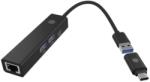 RaidSonic Placa de retea Raidsonic by IcyBox IB-HUB1439-LAN, USB-C/A, Black (IB-HUB1439-LAN)