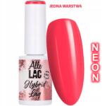 AlleLac Hibrid lakk Allelac 6g Led/uv Gel Polish Neon Red Piros (Lakier Do Paznokci Na Karnawał Imprezę)