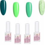 AlleLac 4x Hibrid lakk Allelac 6g Greens Zöld 4in1 Neon Tengeri Szett (Zestaw Lakierów Hybrydowych Na Wiosnę)