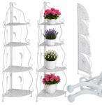 Real Garden RealG RC-K-2487 Fém sarokpolc 4 polccal, 113 x 40 x 30 cm, fehér (RC-K-2501)