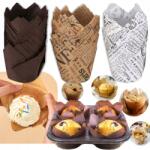  Foremki Papierowe do Muffinek, Papilotki Tulipán, Tapadásmentes, 150 db (PAPIEROWE PAPILOTKI DO MUFFINEK BABECZEK)