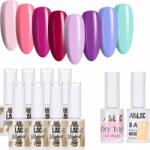 AlleLac 8x Hibrid lakk Allelac 5g Limited Edition Base Top Set (Zestaw Lakierów Hybrydowych Na Karnawał)
