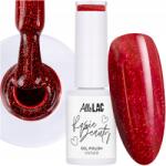 AlleLac Hibrid lakk Allelac 6g Led/uv Gel Polish Rosie Beauty Flame Piros (Lakier Brokatowy Na Karnawał Blask Drobinki)