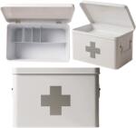 BOXIMO Fém Elsősegély Doboz Kivehető Tálcával 32, 5X16, 5X20, 5 CM Fehér (E37001W)