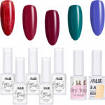 AlleLac 5x Hibrid lakk Allelac 6g Rosie Beauty Alap Top Szett (Zestaw Lakierów Hybrydowych Na Karnawał)