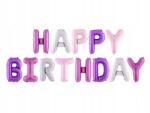 PartyDeco Happy Birthday Fólia lufi, 340x35cm, mix