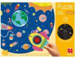 Goula XXL puzzle Kozmosz Kerek Világító Sötétben 3+ Rakétával (1110100492)