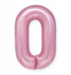 PartyPal 0-ás számjegy alakú fólia lufi, Púder Rózsaszín, pasztell, 100 cm, héliummal tölthető