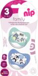 NIP Set 2 suzete Family cu tetina din latex natural, forma anatomica, tetina ortodontica, cu inel, 16-32 luni, nip 31002 (31002)