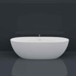 Teko Cadă freestanding , Teko Nubia, din compozit, cu preaplin, 157x65 cm, alb lucios (TEKB-3-AL)
