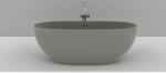 Teko Cadă freestanding, Teko Nubia, din compozit mineral, cu preaplin, 157x65 cm, finisaj Gelcoat grey stone mat (TEKB-3-GSM)