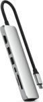 Satechi Hub USB-C Satechi Slim 7-in-1, HDMI 4K/60 Hz, Gigabit Ethernet, argintiu (ST-P7SS)