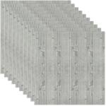 RIF REFCO 10x 3D tapéta készlet, öntapadó/öntapadó, puha hab, modern kivitel, belső használatra, könnyen tisztítható, vízálló, méretei 70 cm x 70 cm x 0, 3 cm, szürke fenyő, RIF REFCO ® (SET10-TAPETN_25)