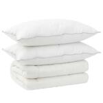 vidaXL Paplan és párna szett 3 db 135x220 cm Téli 450 GSM Gyapjú Fehér 3441897 (3441897)