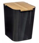 5five Szemeteskuka, 5Five, 5 liter, fekete, polipropilén / bambusz, 22x19x24cm (JJ-155924C-6443)