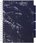 strigo Spirálfüzet elválasztókkal, STRIGO PADS Project Book Marbled B5, matematika, 200 oldal, 80gr FSC papír, keménytáblás, sötétkék