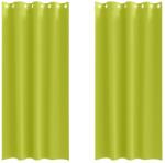 vidaXL Fekete Függöny Gyűrűkkel 2 pcs Zöld 245 x 140 cm Poliészter 4107391 (4107391)
