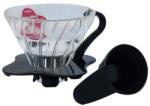 Hario Dripper Hario V60-01 din sticlă - negru (VDG-01B) Pahar