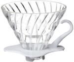 Hario Dripper Hario V60-01 din sticlă - alb (VDGR-01-W) Pahar