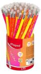 Maped háromszögletű grafitceruza radírral - Black Peps Neon (IMA853789)