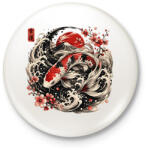 printfashion Fuji És Koi Ponty: Japán Tradíció - Kitűző, hűtőmágnes - Fehér (18569298)