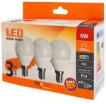 Trixline LED globe mini P45 6W E14 2700K 480 lumen, 3db-os KISZERELÉS! (TR-E14-P45-6-2700-3)
