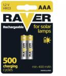 RAVER NiMH HR03 (AAA) SOLAR akkumulátor 400mAh 2db/bl B7414 (B7414)