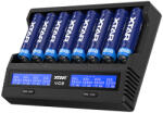 XTAR VC8 GEN2 akkutöltő 8db Li-ion Ni-Mh Ni-Cd akkuhoz+ teszt USB (AC348007)