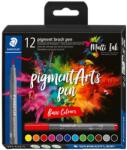 STAEDTLER Ecsetirón készlet, STAEDTLER "Pigment brush 371", 12 különböző alapszín 12 db (371 C12-1)