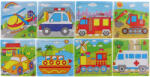 eFitness Puzzle din LEMN pe placă Mijloc de transport 9 piese 8 tipuri Puzzle