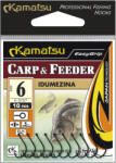 Kamatsu idumezina carp & feeder fekete nikkel 1-es füles szakállas horog