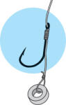JAXON Method Feeder Chinu 8-as 0, 22 mm 10 cm monofil csaligyűrűs szakállas előkötött horog 8 db/csomag