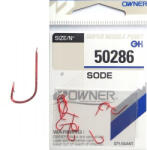 Owner Hooks Sode piros 50286 12-es lapkás szakállas horog
