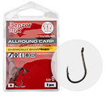 EnergoTeam Allround Carp 4-es fekete nikkel füles szakállas horog 6 db/csomag