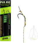 STÉG PRODUCT PVA horogtüskével 12 cm 4-es fekete szakállas előkötött horog 2 db/csomag