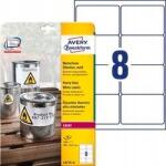 AVERY Heavy Duty címkék A4 99, 1x67, 7mm fehér poliészter (L4715-20)