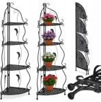 Real Garden RealG RC-K-2487 Fém sarokpolc 4 polccal, 113 x 40 x 30 cm, fekete (RC-K-2487)