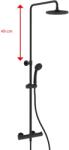 Jika Cubix - Set duș cu termostat, diametru 20 cm, negru mat H3332I77165311 (H3332I77165311)