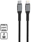 Cellect Type-C to Lightning adatkábel, 2 m, 2, 4A, Szürke (MDCU-TYPEC-LIGHTN2GY)
