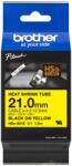 Brother Bandă Brother HSE-651E P-Touch de 21 mm, negru pe galben - 1, 5 m (HSE651E)