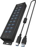 RaidSonic Docking station Raidsonic 20-in-1 USB, cu sursa de alimentare, buton on/off si suport de montare, IB-HUB1720-U3 (IB-HUB1720-U3)
